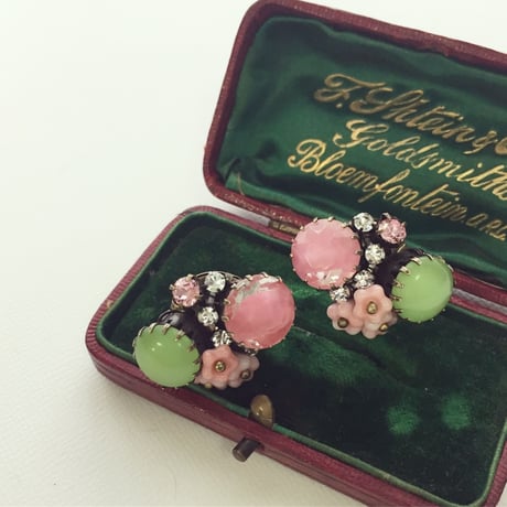 〖PIERCE・EARRING〗ドルチェヴィータ ピアスピンク×グリーン