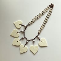 〖NECKLACE〗ハートアイボリーカラーネックレス