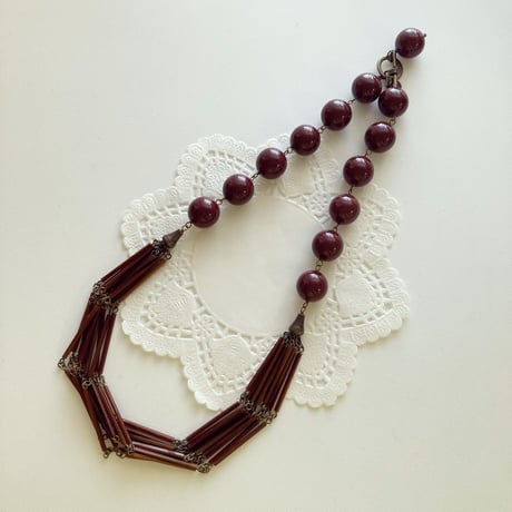 〖NECKLACE〗シリーズまるネックレス　ブラウンカラー