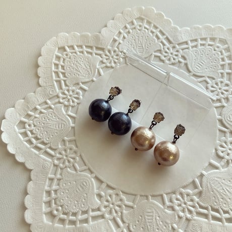 〖PIERCE･EARRINGS〗コットンパールピアス　各色