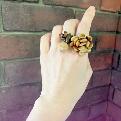 〖RINGSET〗ブラウンリングセット