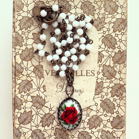 〖NECKLACE〗ヴィンテージショートオーバルネックレス バラ
