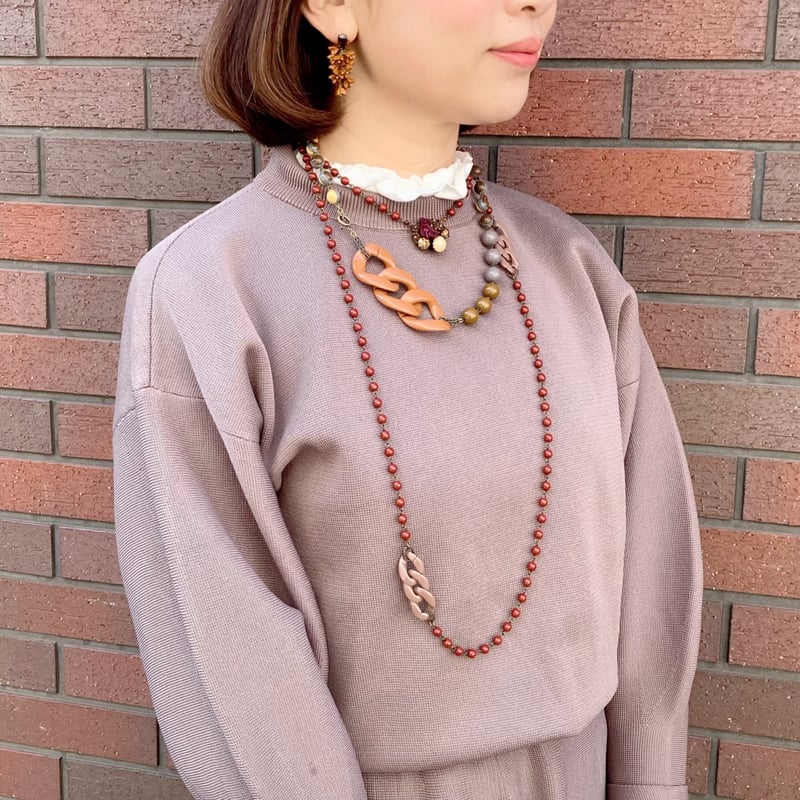 チョコホイップクリーム　くまのネックレス　カナミビジュー チョコホイップクリームくまのネックレスカナミビジュー