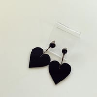 〖PIERCE・EARRING〗ブラックハートピアス