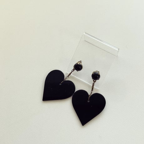 〖PIERCE・EARRING〗ブラックハートピアス