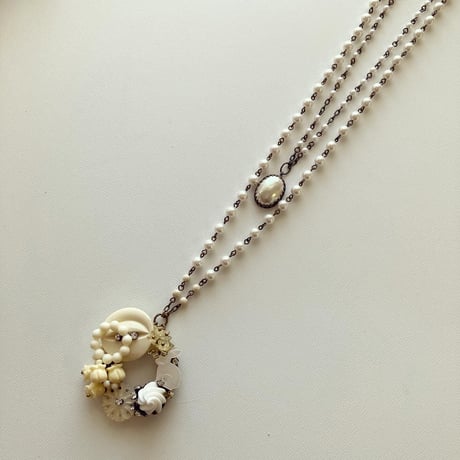 〖NECKLACE〗ショートオーバルネックレス パール