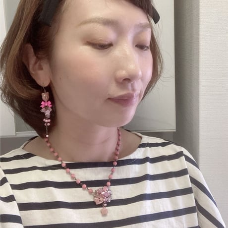 〖NECKLACE〗ピンクのねこネックレス