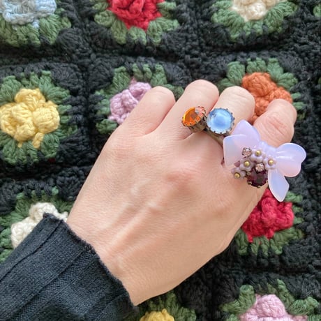 〖RING〗ヴィンテージ ラウンドリング大　クリア