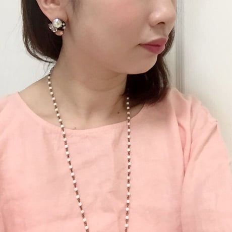 〖PIERCE・EARRING〗ドルチェヴィータピアス ピンク×クリスタルAB