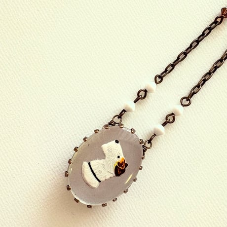 〖NECKLACE〗ヴィンテージオーバルネックレス イヌのインタリオガラス
