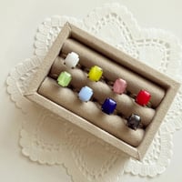 〖RING〗エメラルドカットリング 小 オペーク
