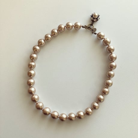 〖NECKLACE〗コットンパールネックレス　ベージュ