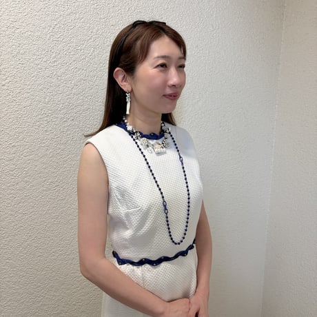 〖NECKLACE〗ボリュームロングネックレス　ネイビー