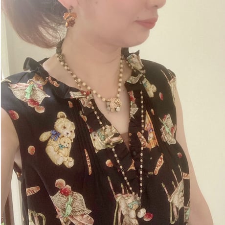 〖NECKLACE〗ベージュのクマネックレス