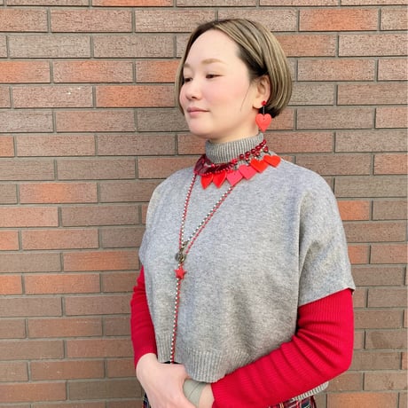 〖NECKLACE〗ハートネックレス 赤