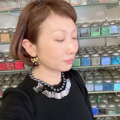 〖PIERCE･EARRINGS〗リボンコットンパールピアス