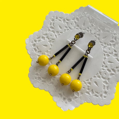 〖PIERCE･EARRINGS〗イエローチェリーピアス