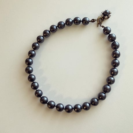 〖NECKLACE〗コットンパールネックレス　ブラック