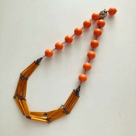 〖NECKLACE〗シリーズまるネックレス オレンジ