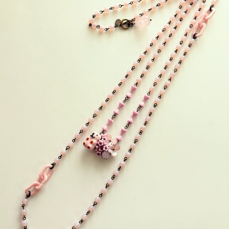〖NECKLACE〗オパールピンクロングネックレス