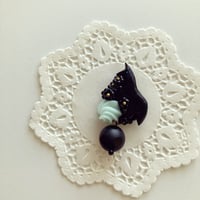 〖BROOCH〗ホイップうま子ブローチ　ブラック