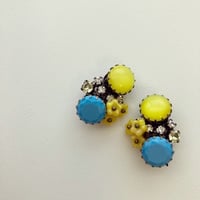 〖PIERCE・EARRING〗ドルチェヴィータ ピアス ターコイズブルー×イエロー