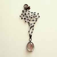 〖NECKLACE〗ヴィンテージショートオーバルネックレス ローズカットクリア
