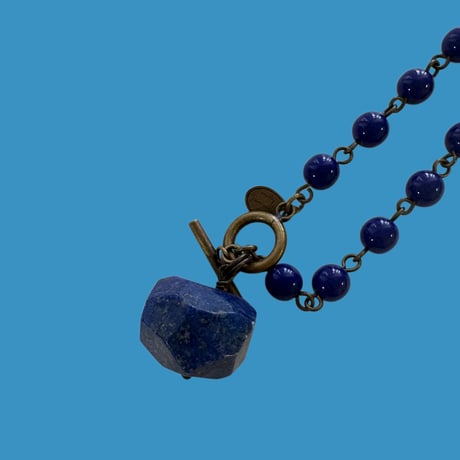 〖NECKLACE〗ボリュームロングネックレス　ネイビー
