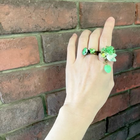〖RING〗ヴィンテージラウンドリング 大 ギブレガラス