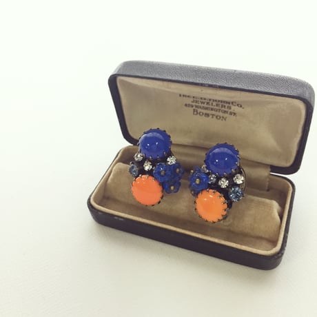 〖PIERCE・EARRING〗ドルチェヴィータイヤリング オレンジ×ネイビー