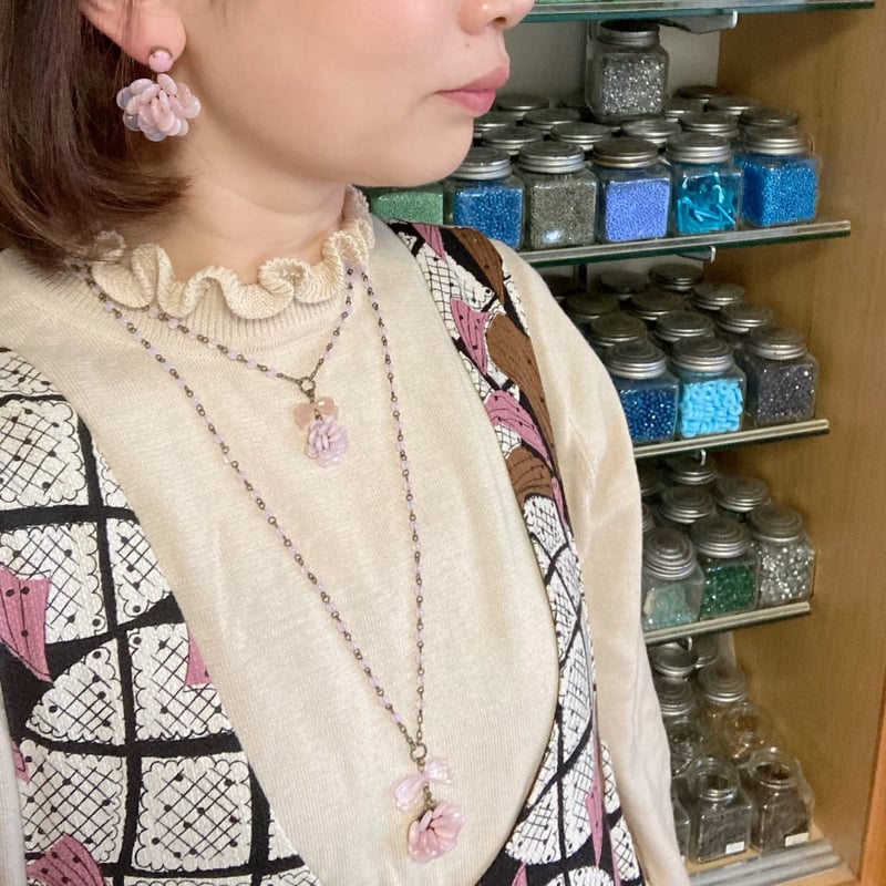 カナミビジューシリーズマルネックレスピンク