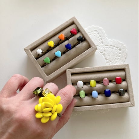 〖RING〗エメラルドカットリング 小 クリア