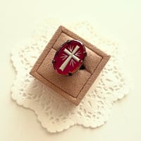 〖RING」〗ヴィンテージインタリオリング 十字架　クロス