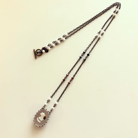〖NECKLACE〗ヴィンテージオーバルネックレス イヌのインタリオガラス