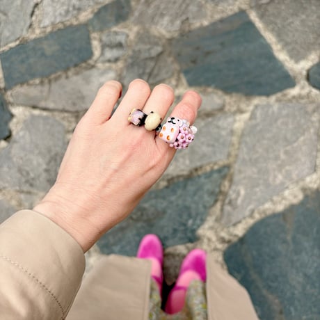 〖RING〗ヴィンテージオパーレッセントガラスリング