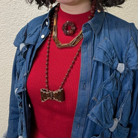 〖NECKLACE〗シリーズまるネックレス　ブラウンカラー