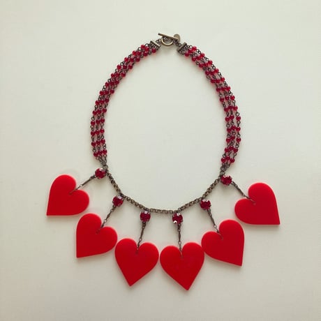 〖NECKLACE〗ハートネックレス 赤