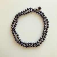 〖NECKLACE〗コットンパールロングネックレス　ブラック