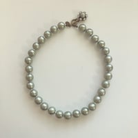〖NECKLACE〗コットンパールショートネックレス　ライトグリーン