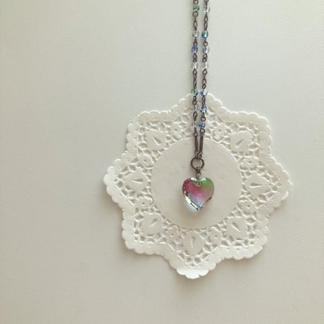 〖NECKLACE〗アイリスガラスハートネックレス