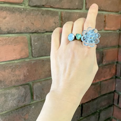 〖RING〗ヴィンテージラウンドリング 大 ギブレガラス