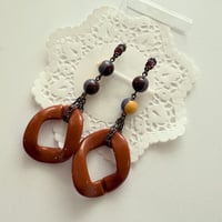 〖PIERCE･EARRINGS〗ブラウンレジンピアス・イヤリング