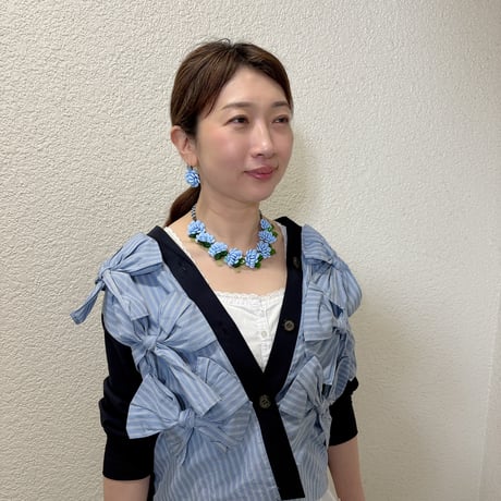 〖NECKLACE〗ベビーブルーの大ぶりマリーネックレス