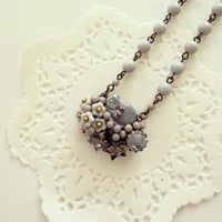 〖NECKLACE〗グレーのネコネックレス