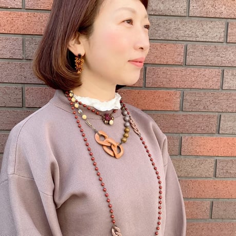 〖PIERCE･EARRINGS〗ふさふさチョコレートフラワーピアス・イヤリング