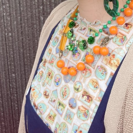 〖NECKLACE〗シリーズまるネックレス オレンジ