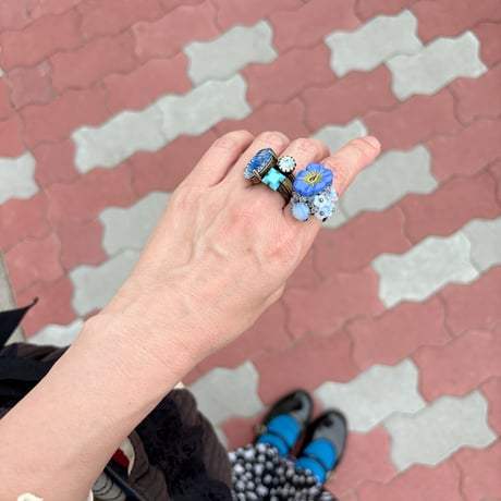 〖RING〗ヴィンテージオーバルリング カット入り