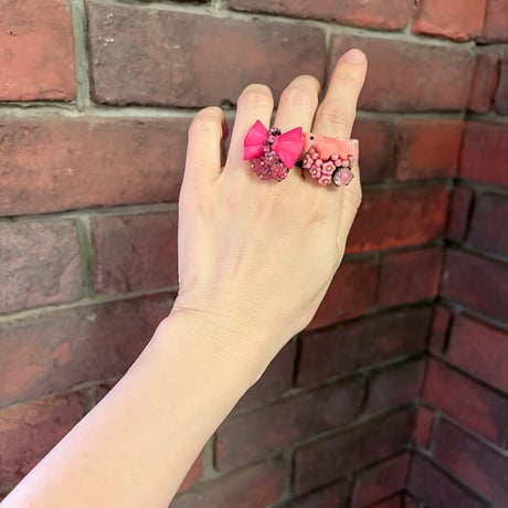 〖RING〗フューシャピンクリボンリング