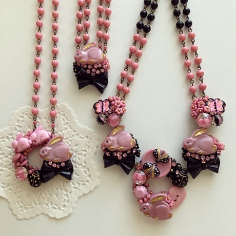 〖NECKLACE〗うさぎとリボンのネックレス