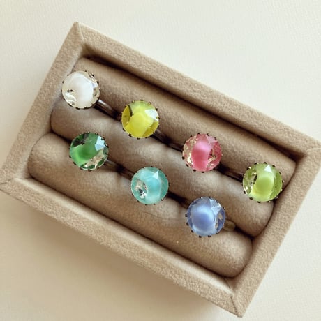 〖RING〗ヴィンテージラウンドリング 大 ギブレガラス